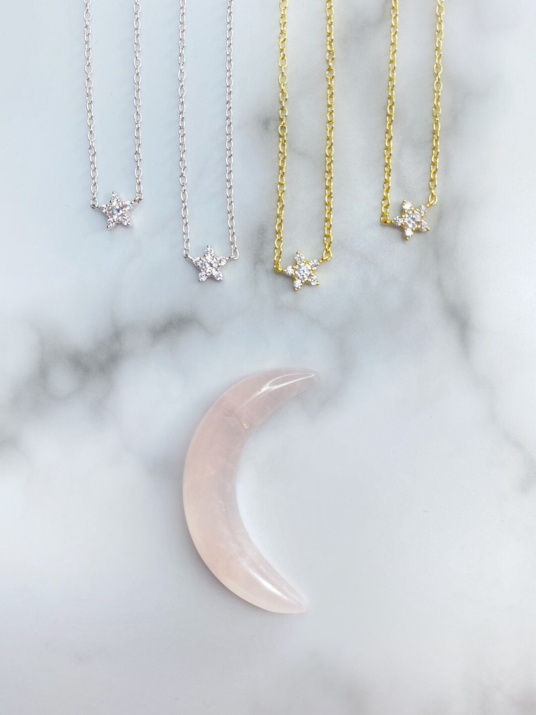 Collana Girocollo Sole E Luna Con Opale, Placcata Oro, Minimal Vintage - Regalo Donna