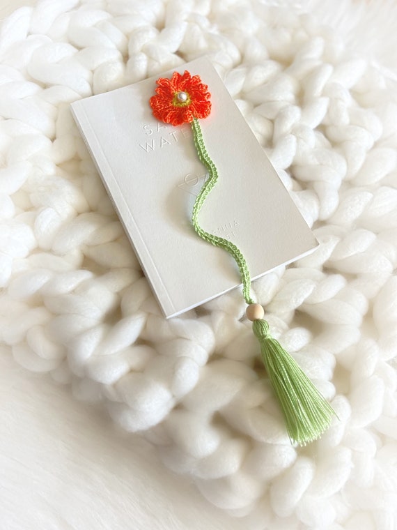 Floral Crochet Bookmark, Flower Bookmark Tassel, Cottagecore Accessories,  Aesthetics Gifts, Planner Accessories, Unique Bookmark, Daisy