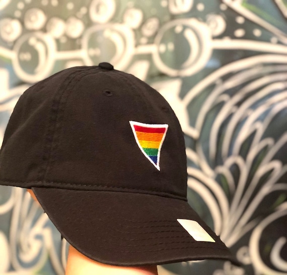 Rainbow Triangle Dad Hat, Colorful Cap , Pride Denim Hat, Adjustable Dad Hat, Baseball Cap,