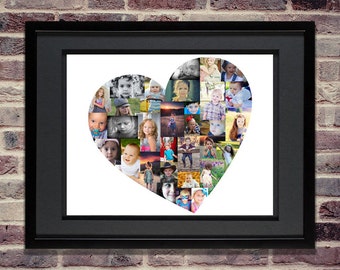 heart photo collage etsy