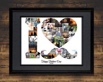 heart photo collage custom photo collage heart shaped etsy