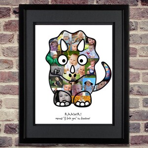 Dinosaur Photo Collage | Triceratops | Dinosaur SVG | Dinosaur Decor | Dinosaur Nursery Decor | Dinosaur Wall Art