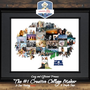 Custom Family Tree Photo Collage - Personalized Wall Art for Family Heritage and Home Decor - Unique Gift Idea