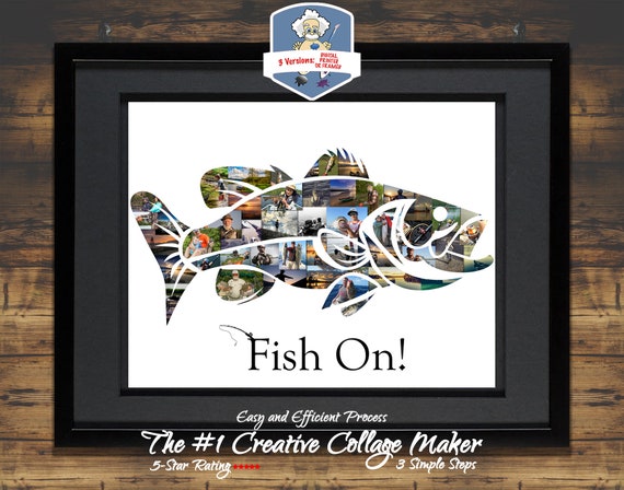 Largemouth Bass Fishing Art Collage Perfect Gift for Fishing