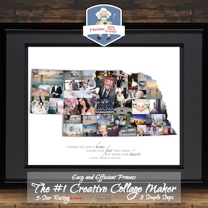Nebraska Photo Collage | Nebraska SVG | Nebraska Sign | Nebraska Map | Nebraska Print | Nebraska Art | Nebraska Shape Collage