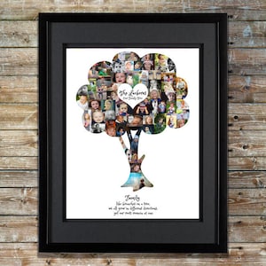 Mothers Day Family Tree Photo Collage | Family Tree Wall Art | Mothers Day from son | Mothers Day from husband | Personalized Collage
