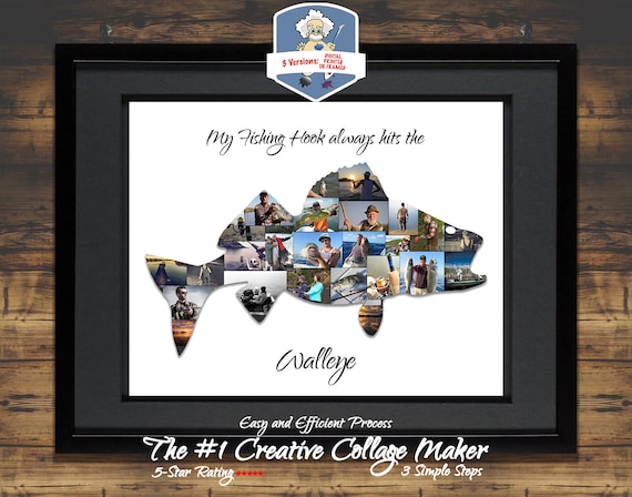 Download Walleye Fish Photo Collage Fishing Gifts For Men Fishing Etsy
