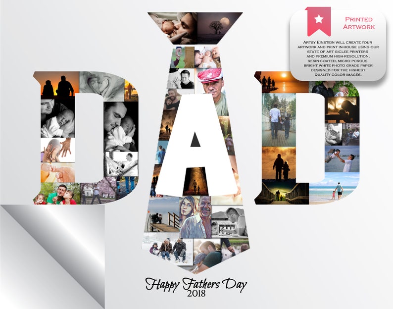 Fathers Day Gift Gift for Dad Gift Idea for Dad Unique Gift for Dad Awesome Dad Custom Photo Collage Photo Collage Gift image 4