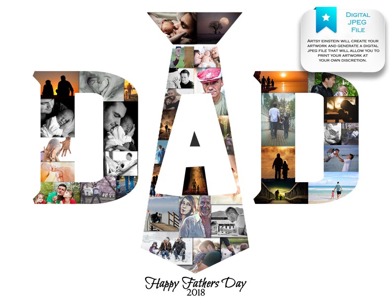 Fathers Day Gift Gift for Dad Gift Idea for Dad Unique Gift for Dad Awesome Dad Custom Photo Collage Photo Collage Gift image 3