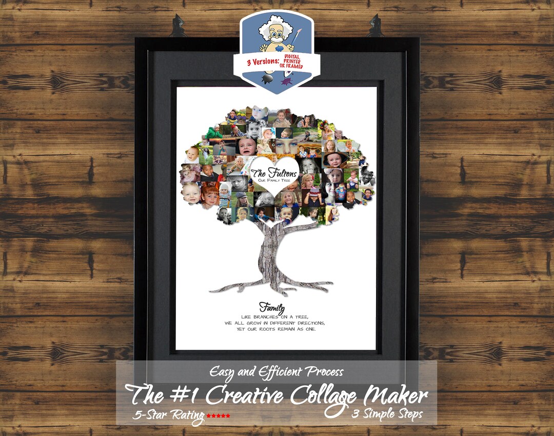 Family Tree Collage Family Tree Wall Art Family Tree Print Family Tree