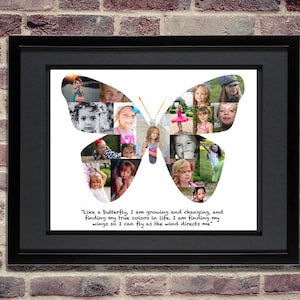 Butterfly Photo Collage | Butterfly Shape Collage | Butterfly Art | Butterfly SVG | Butterfly Print | Butterfly Nursery | Nursery Decor