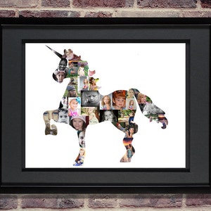 Unicorn Photo Collage | Unicorn SVG | Unicorn Wall Art | Unicorn Art Print | Princess Wall Art | Little Girls Room Decor