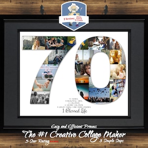 70 ° compleanno Regalo di 70 ° compleanno Poster del 70 ° compleanno Decorazione del 70 ° compleanno 70 ° compleanno Lui 70 ° compleanno Il suo collage fotografico personalizzato