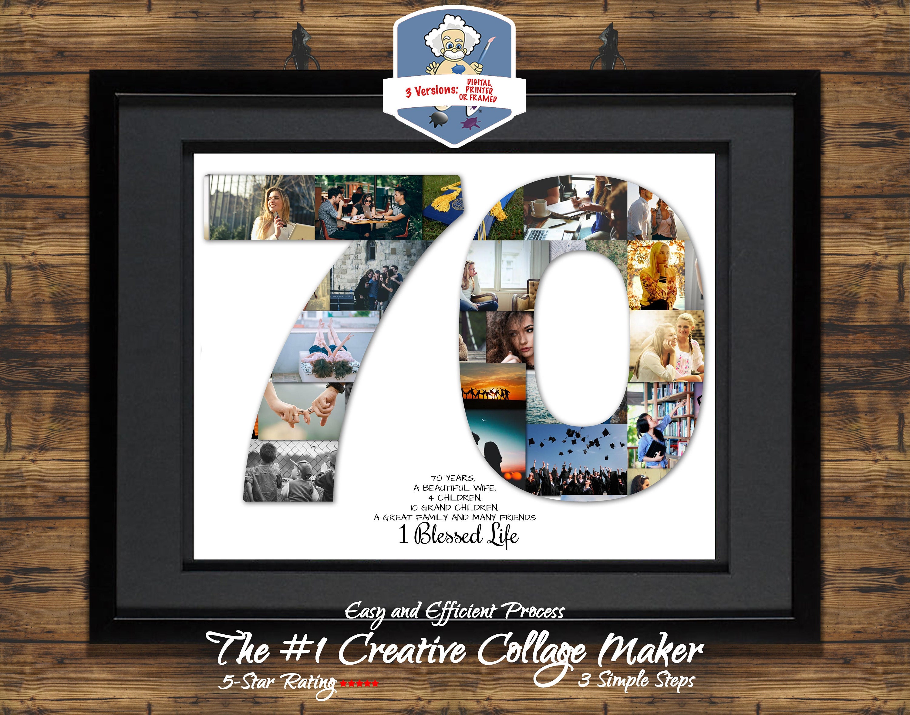 70th Birthday 70th Birthday Gift 70th Birthday Poster 70th - Etsy