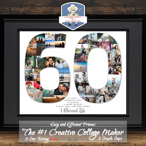 60th Birthday Gifts For Women 60th Birthday Gift For Men 60th Anniversary Gift 60th Birthday Ideas Mom 60th Birthday Gift Photo Collage Gift