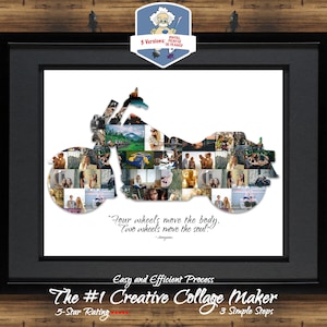 Motorcycle Gifts Motorcycle Art Vintage Harley Motorcycle Antique Motorcycle Custom Motorcycle Photo Collage Personalized Collage