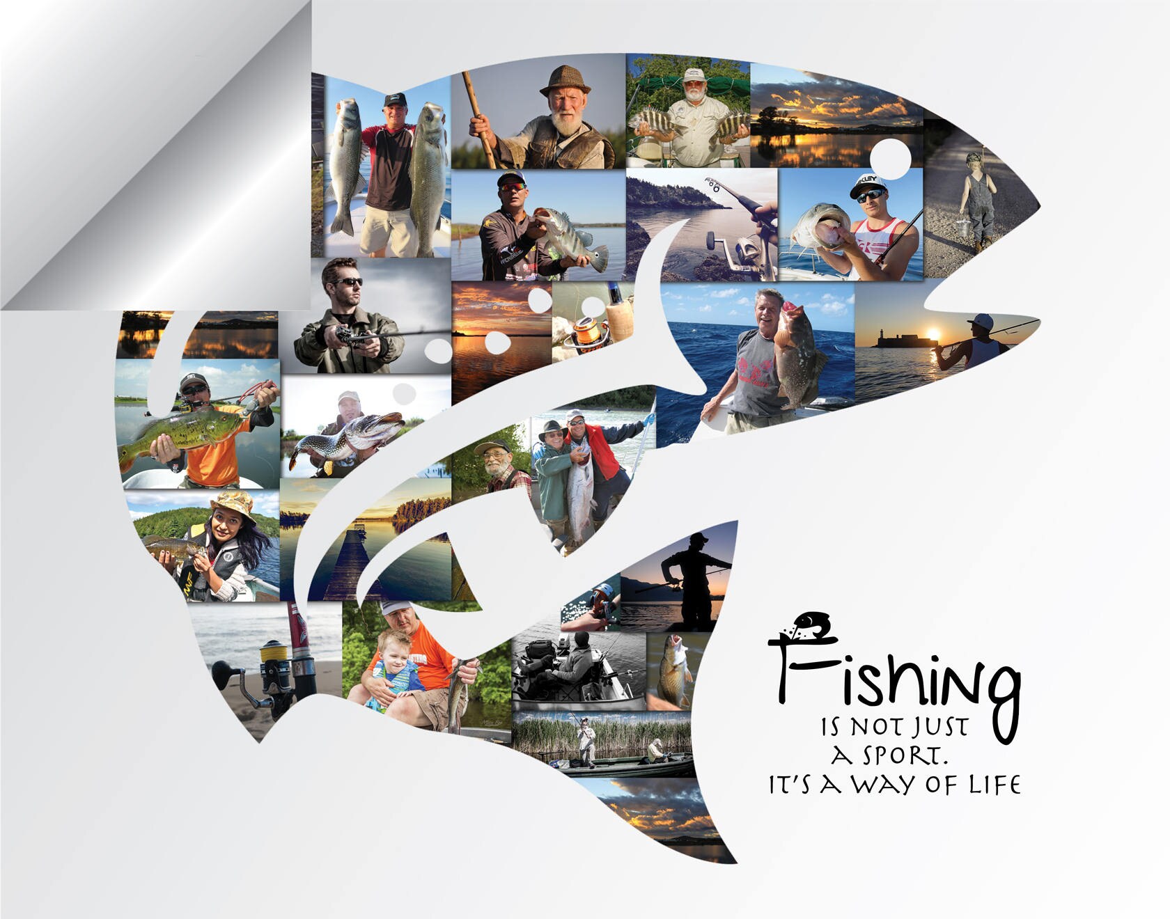 Fish Photo Collage Fishing Fish SVG Bass Fishing SVG Etsy