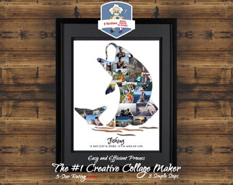 Freshwater Fishing: Bass Collage - Ideal Men&#39;s Gift & Fishing Wall Art
