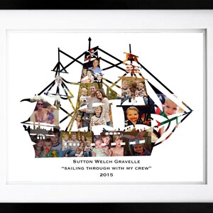 Custom Pirate Ship Photo Collage | Pirate Decor | Personalized Pirate Wall Art