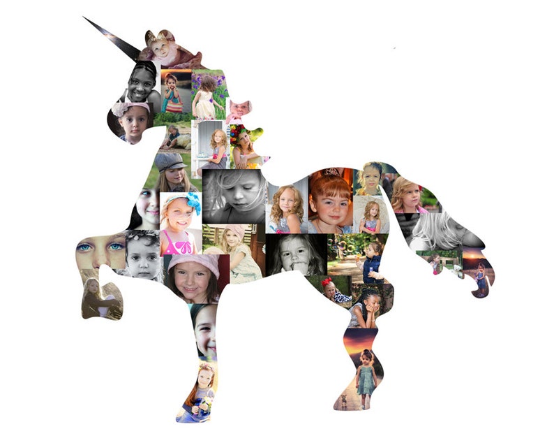 Unicorn Photo Collage Unicorn SVG Unicorn Wall Art Etsy