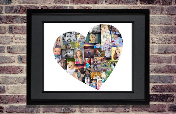 heart photo collage custom