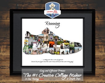 Running Gifts Running Shoes Marathon Running Personalized Photo Collage - Completely Tailored to You