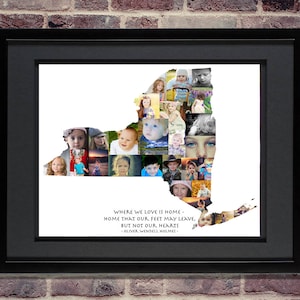 New York Photo Collage | New York Print | New York Map | New York Art | New York State | New York SVG | New York Wall Art