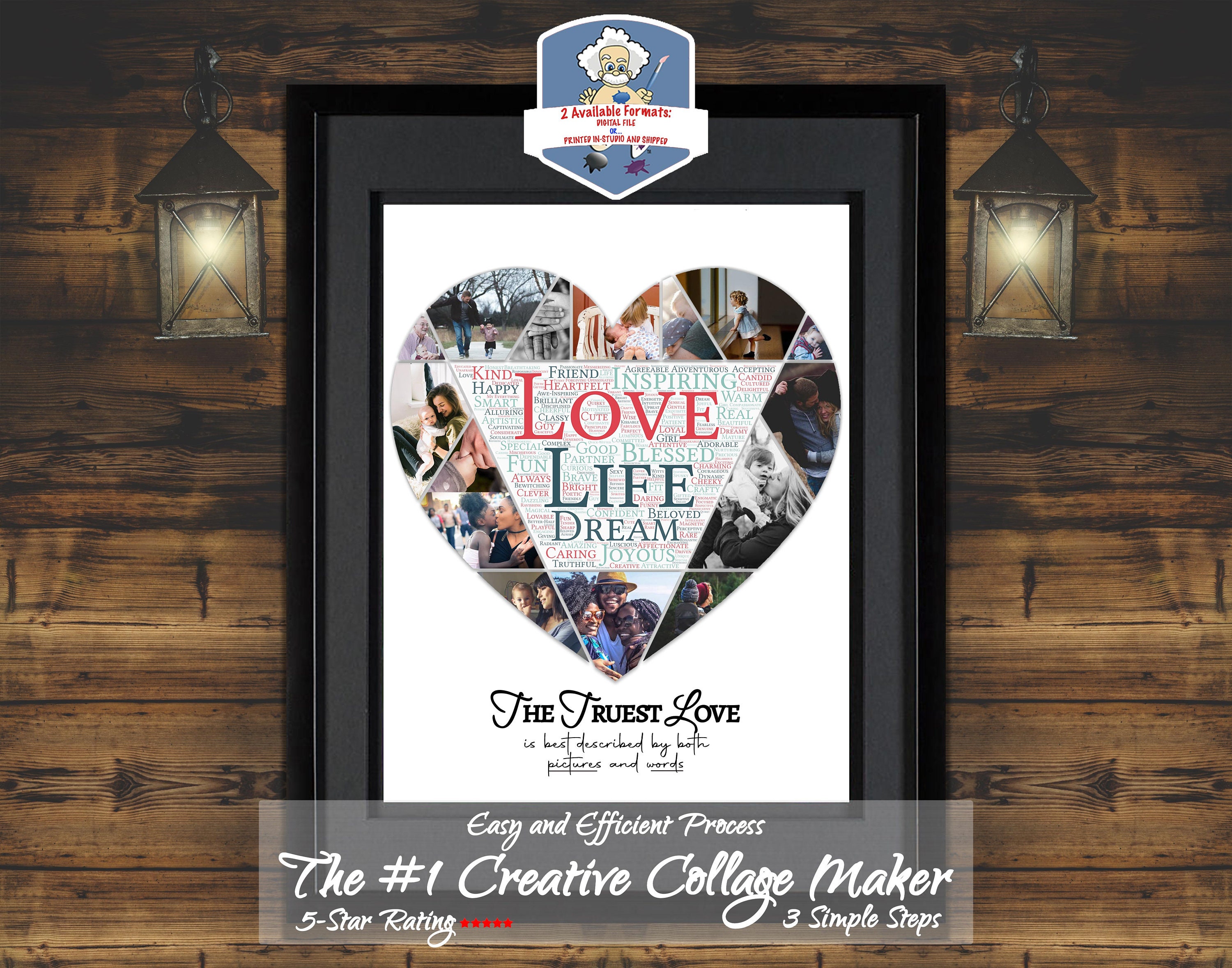 120 Photo Collage Template Canva ,custom Photo Grid Poster For Wedding