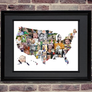 Custom Photo Collage Map of U.S. | USA Map | United States Map | USA Wall Art | Custom USA Photo Collage