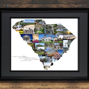 Charleston SC Picture Collage | Charleston SC Map | Map of SC | Columbia | Charleston | Clemson | Greenville | Custom Photo Collage