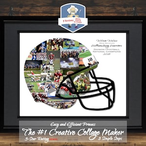 Football Gift | Personalized Football Gift | Custom Photo Collage | Football Helmet | Football Player Gift | Sports Gift | Sports Decor