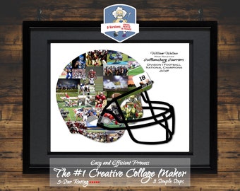 Football Gift | Personalized Football Gift | Custom Photo Collage | Football Helmet | Football Player Gift | Sports Gift | Sports Decor