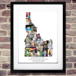 Idaho Photo Map | Idaho Gift | Idaho Decor | Idaho Art | Idaho Print | Idaho Map | Idaho Wall Art | Picture Collage | Custom Photo Collage