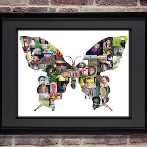 Butterfly Photo Collage | Butterfly Shape Collage | Butterfly Art | Butterfly SVG | Butterfly Print | Butterfly Nursery | Nursery Decor