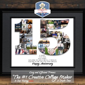 15th Anniversary Gift 15th Birthday 15 Year Anniversary Ideas 15th Birthday Photo Collage Personalized Photo Collage