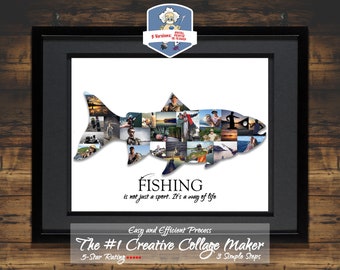 Trout Fish Photo Collage | Trout Fishing | Trout Fish SVG | Trout Fishing SVG | Fishing Gifts | Fishing Decor | Fishing Gifts for Men