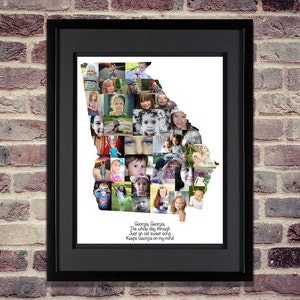 Custom Georgia Photo Collage | State Map Wall Art | Personalized Georgia Decor