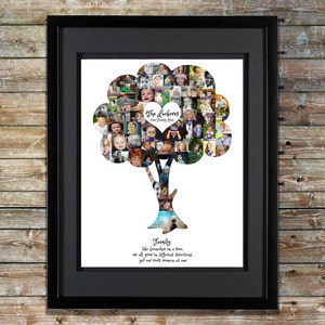 Family Tree Photo Collage | Family Tree Wall Art | Family Tree Collage | Family Tree Print | Family Tree Art | Family Tree Shape