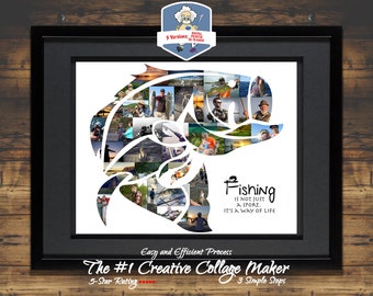 Bass Fish Photo Collage | Bass Fishing | Bass Fish SVG | Bass Fishing SVG | Fishing Gifts | Fishing Decor | Fishing Gifts for Men