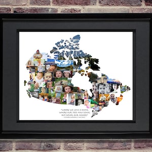 Custom Canada Photo Collage | Personalized Canadian Map Art | Canada Wall Decor | Unique Canada Gift