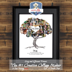 Mothers Day Family Tree Photo Collage | Family Tree Wall Art | Mothers Day from son | Mothers Day from husband | Personalized Collage