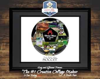 Soccer Photo Collage | Soccer Coach Gift | Soccer Ball Collage | Soccer Ball SVG | Soccer Gifts | Soccer Art | Soccer Wall Art | Soccer SVG