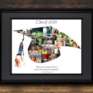 Graduation Collage | Graduation Cap Collage | Class of 2018 | 2018 Graduation | Personalized Graduation Gift | Custom Photo Collage