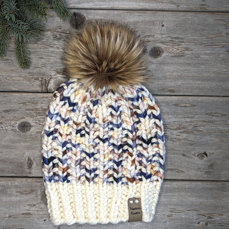 Beginner Colorwork Knit Hat Pattern: Super Bulky Yarn (PDF Pattern) - Etsy