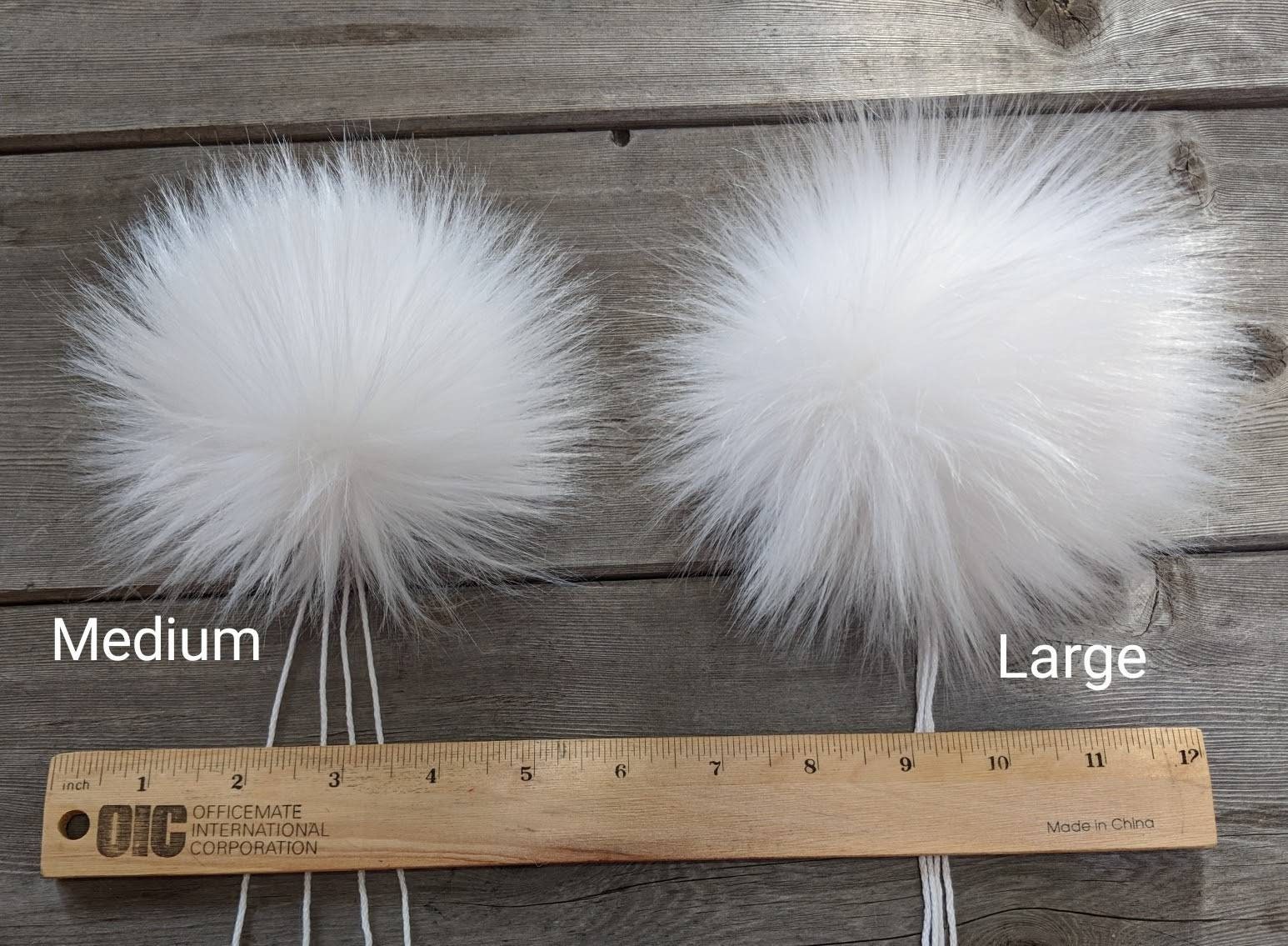White Faux Fur Pompoms Small Medium Large Faux Fur Hat Etsy New Zealand