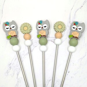 Amigurumi Sewing Sticks: Owl and Flower, 4mm size (Set of 5)