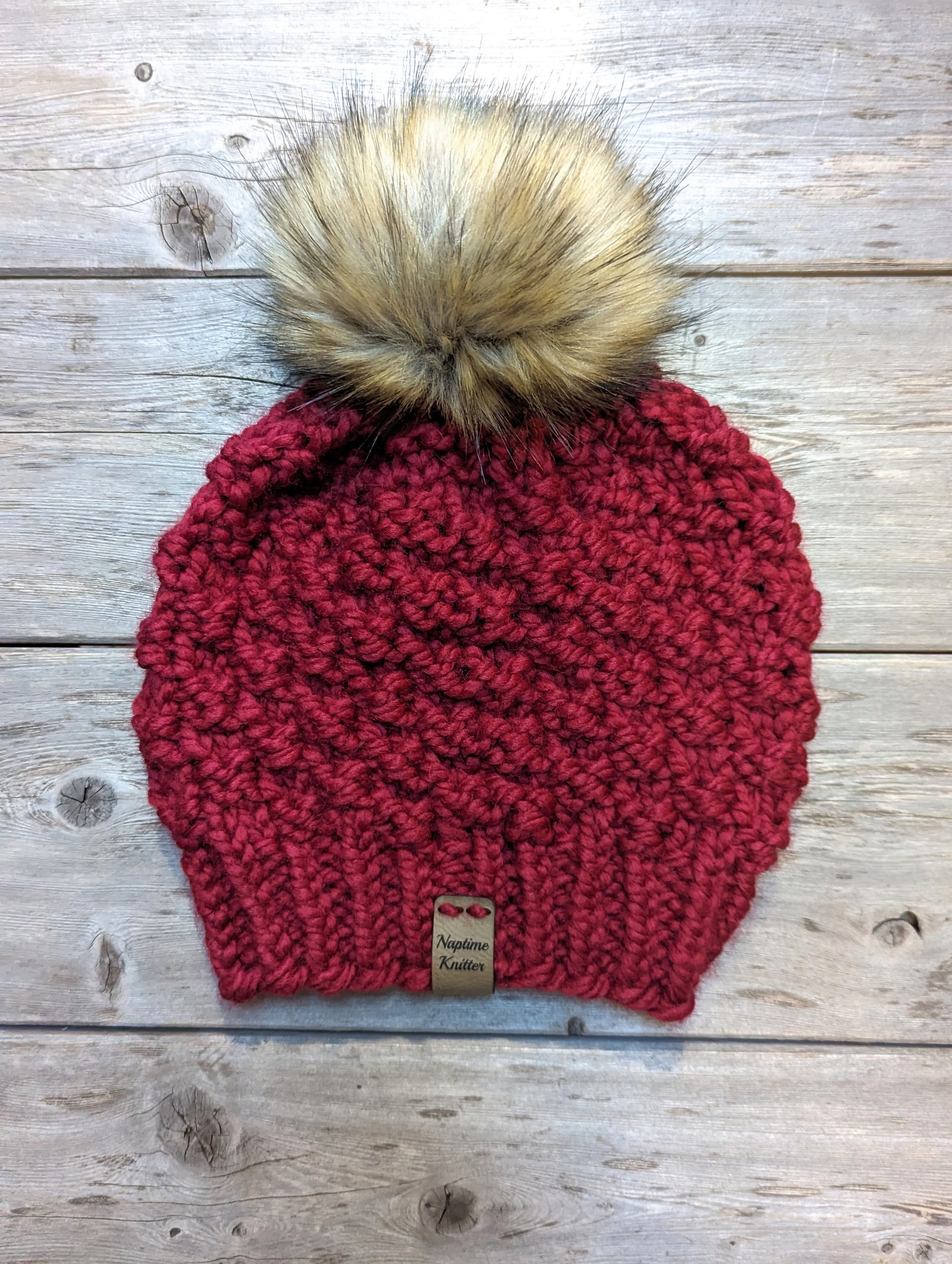 Moss Stitch Knit Hat Pattern: Super Bulky Yarn, Beginner (PDF