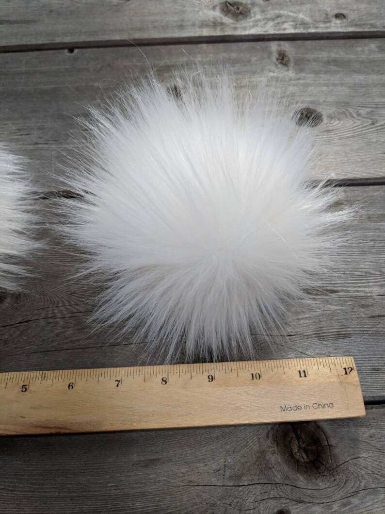 BULK ORDER of 10 White Faux Fur Pom Pom Faux Fur Pom Poms Etsy