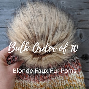 White Faux Fur Pom-poms, Small, Medium, Large, Faux Fur, Hat Topper, 4 Inch,  5 Inch, 6 Inch, Long Pile, Faux Fur Pom Pom, Naptime Knitter 
