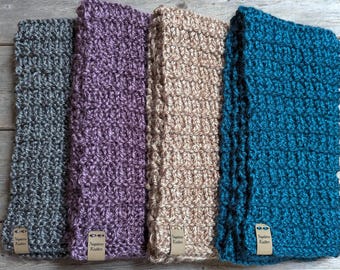 Hand Knitted Acrylic Winter Scarf: Multiple Colors, Standard Adult Size, Medium Weight